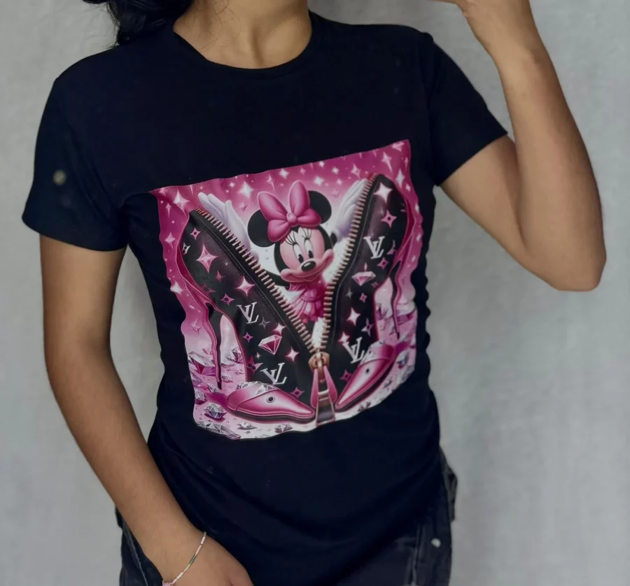 Camisa de Cuello redondo glamour pink minnie