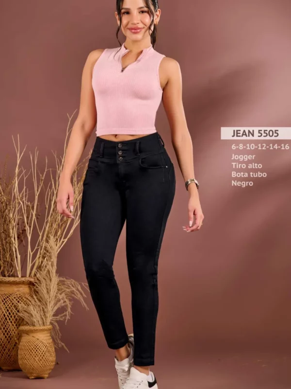 Jean tipo jogger push up skinny tiro alto