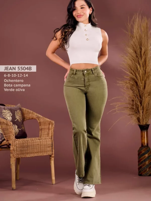 Jean push up bota campana ochentero
