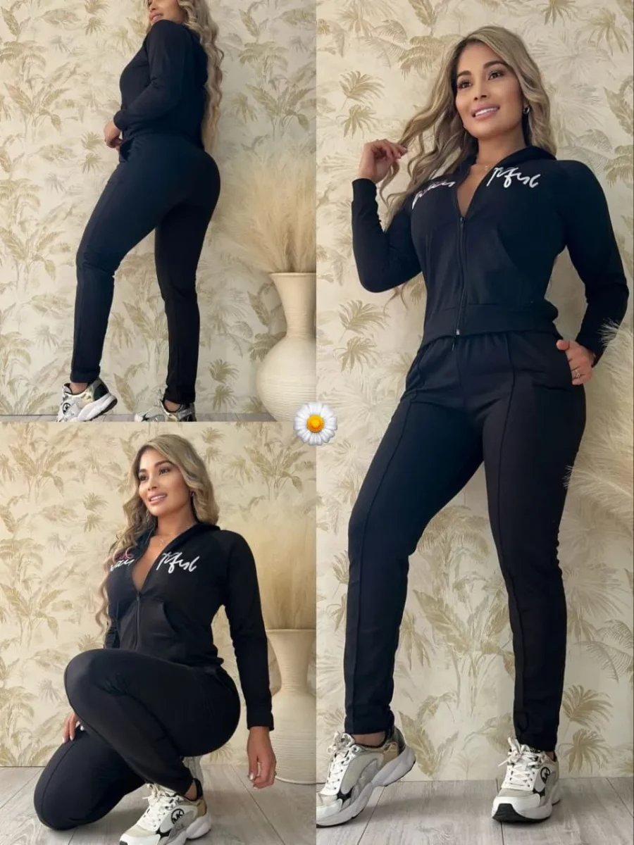 Conjunto de Sudadera con Pantalón y Chaqueta para Mujer - Image 3