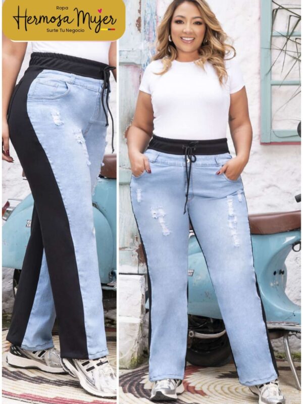 Jean tipo jogger combinado