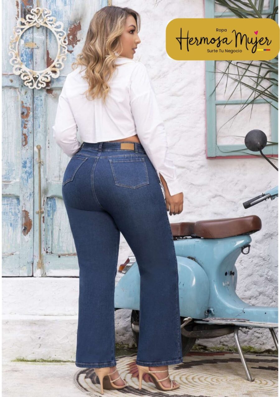 Jean push up pluss palazzo ochentero mezclilla - Image 2