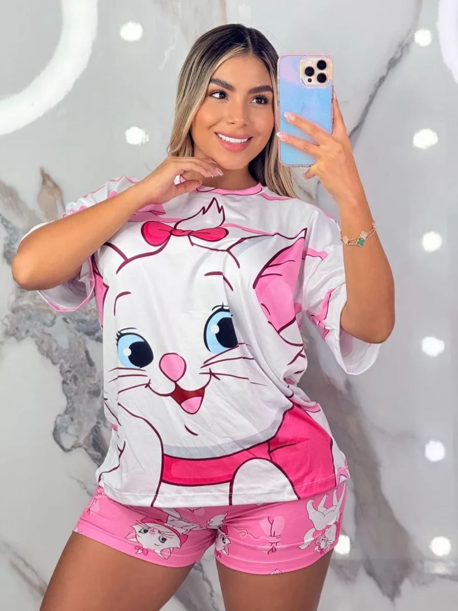 Pijama Short con Diseño de Marie de Los Aristogatos Talla Unica