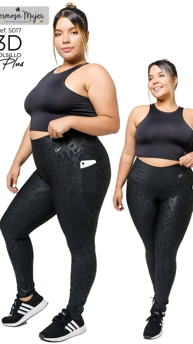 Leggings deportivos negros de mujer de alta elasticidad con textura de serpiente