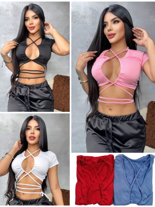 Top cruzado con ajuste perfecto estilo unico