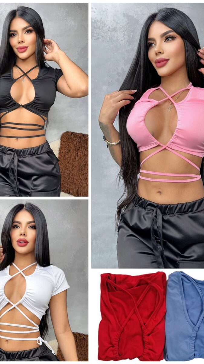 Top cruzado con ajuste perfecto estilo unico