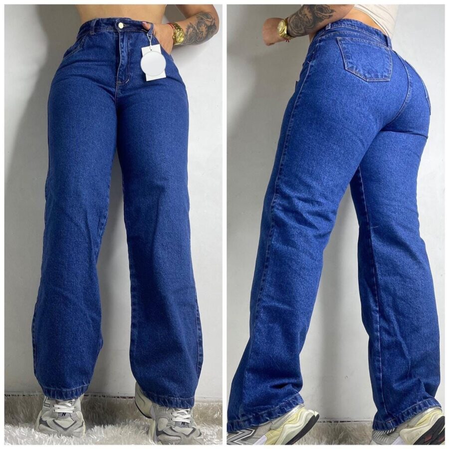 Jean push up bota campana con bolsillos y cremallera