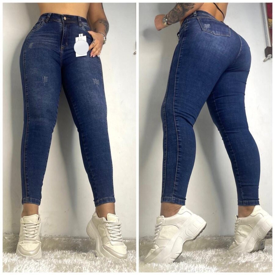 Jean push up tube boot with pockets and semi rips