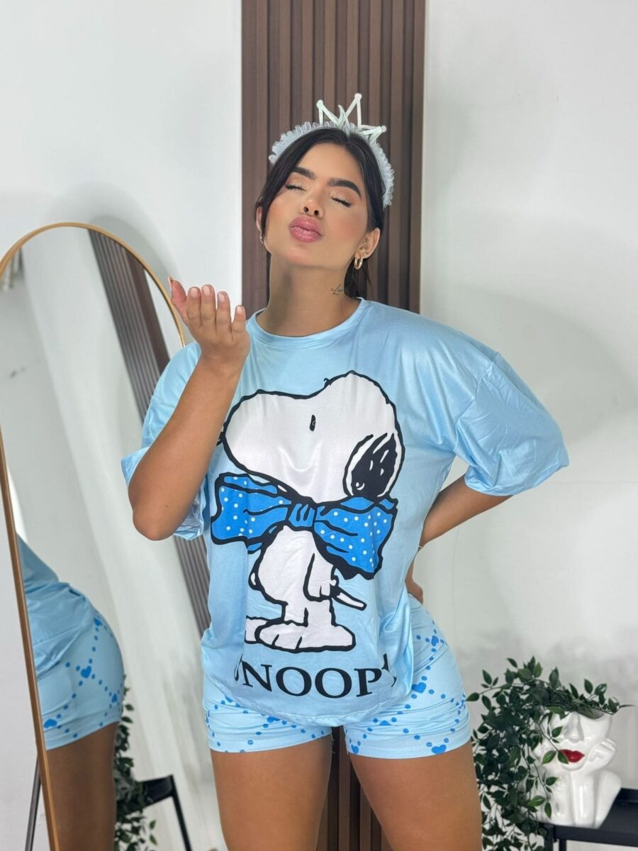 Conjunto de 3 piezas Pijama con estampado de Snoopy Talla Unica