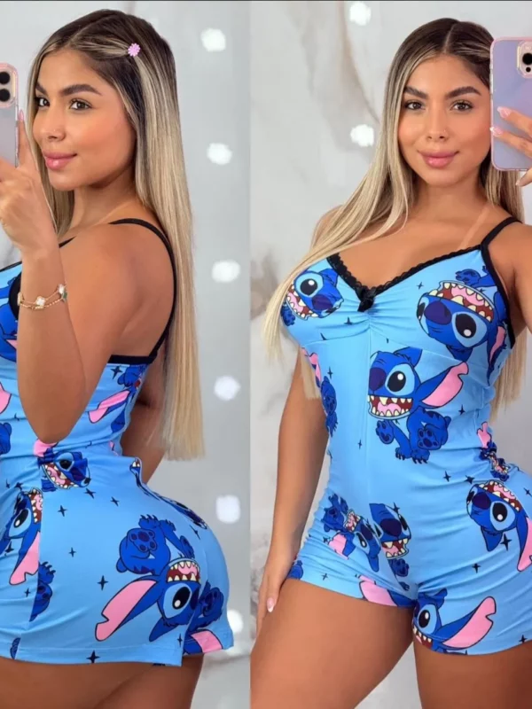 Pijama enteriza con diseño de stitch Talla unica