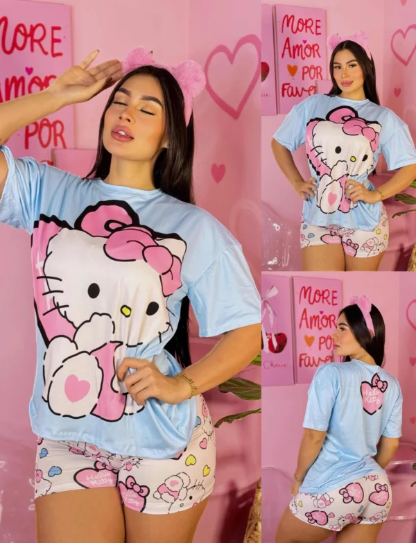 Pijama dos piezas con diseño de Hello Kitty Talla unica