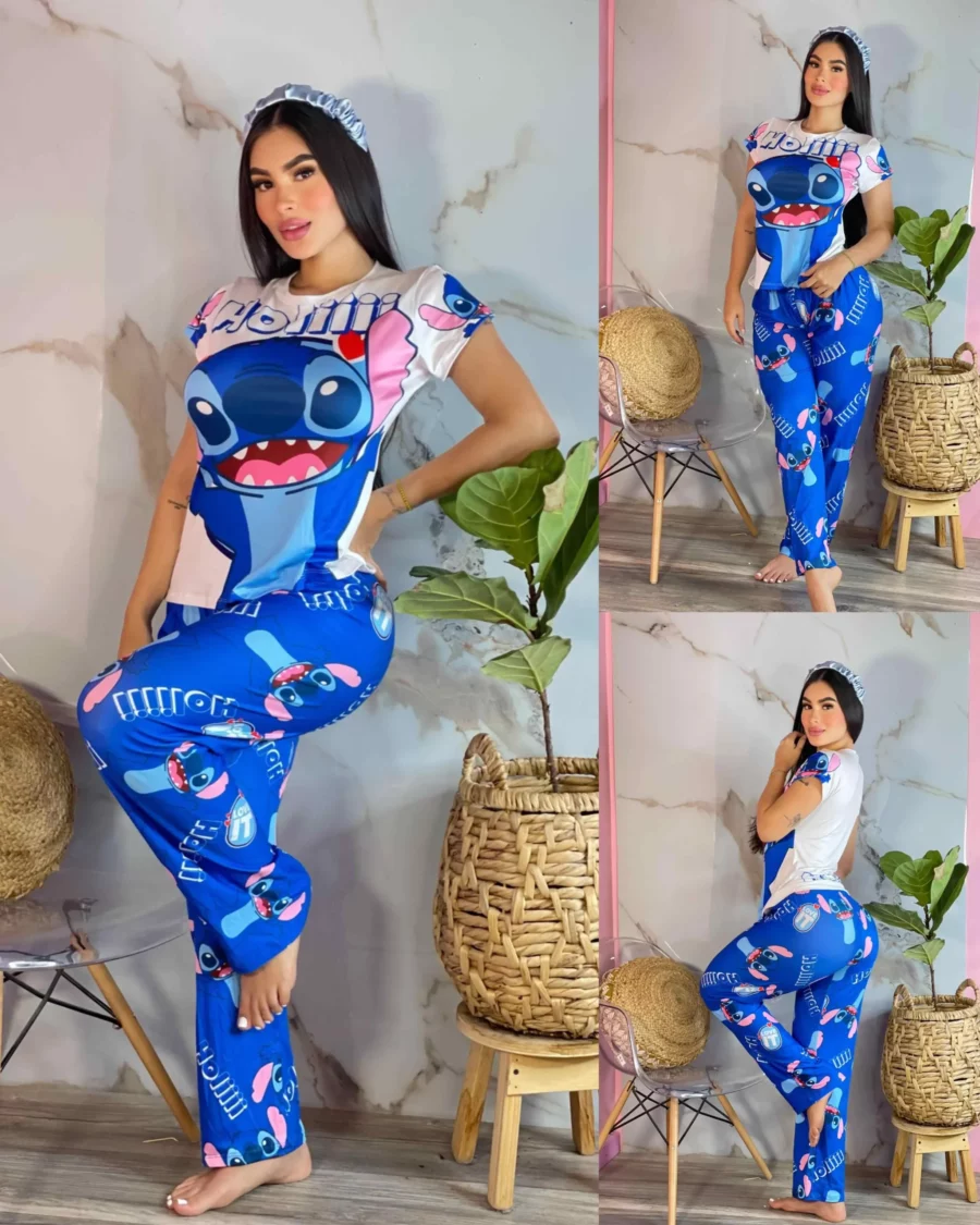 Pijama de dos piezas con diseño Stitch Talla unica