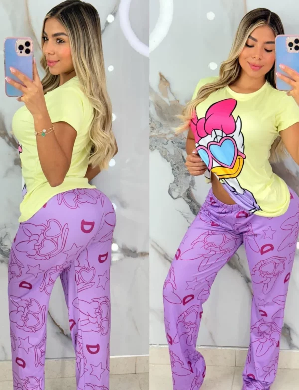Pijama de dos piezas con diseño de Daisy con gafas Talla unica
