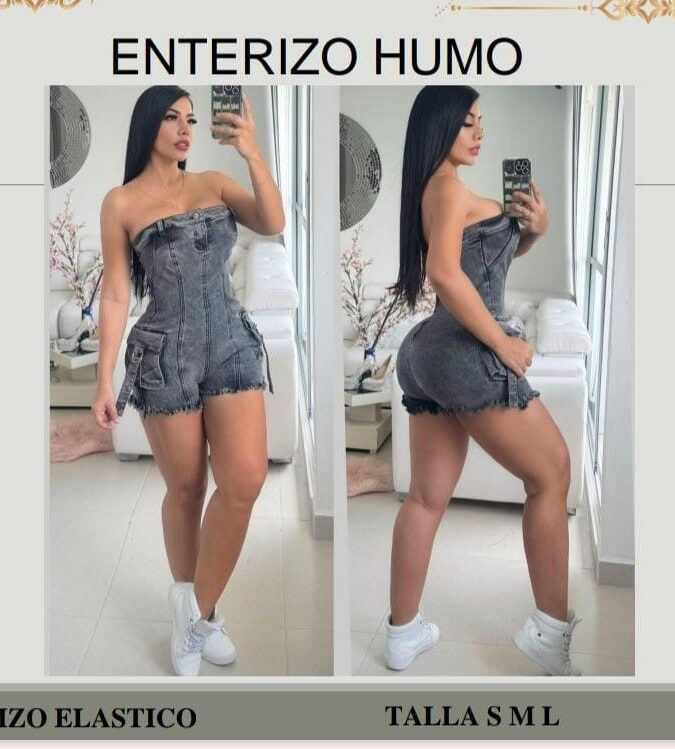 Enterizo en mezclilla con escote