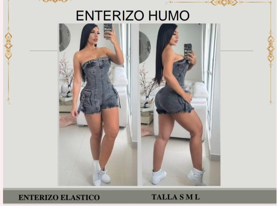 Enterizo en mezclilla con escote