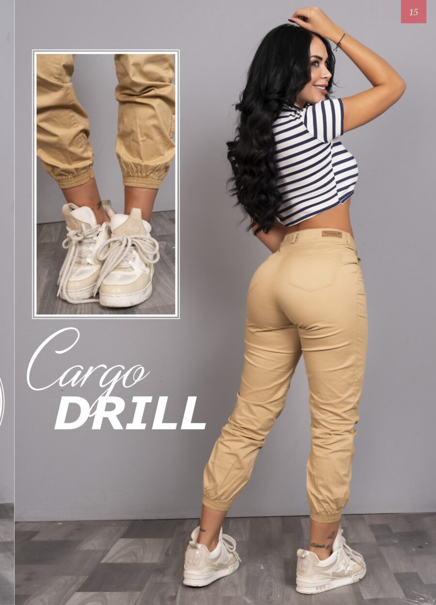 Pantalon tipo jogger en drill casual con altura hasta el ombligo - Image 2