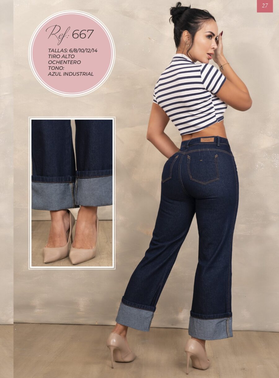 Jean estilo clasico con bota ancha y levanta cola - Image 2