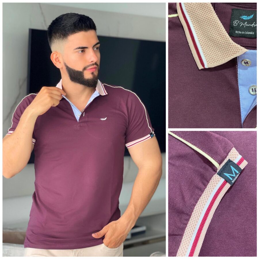 Camiseta de cuello con botones en tela seda fria - Image 5