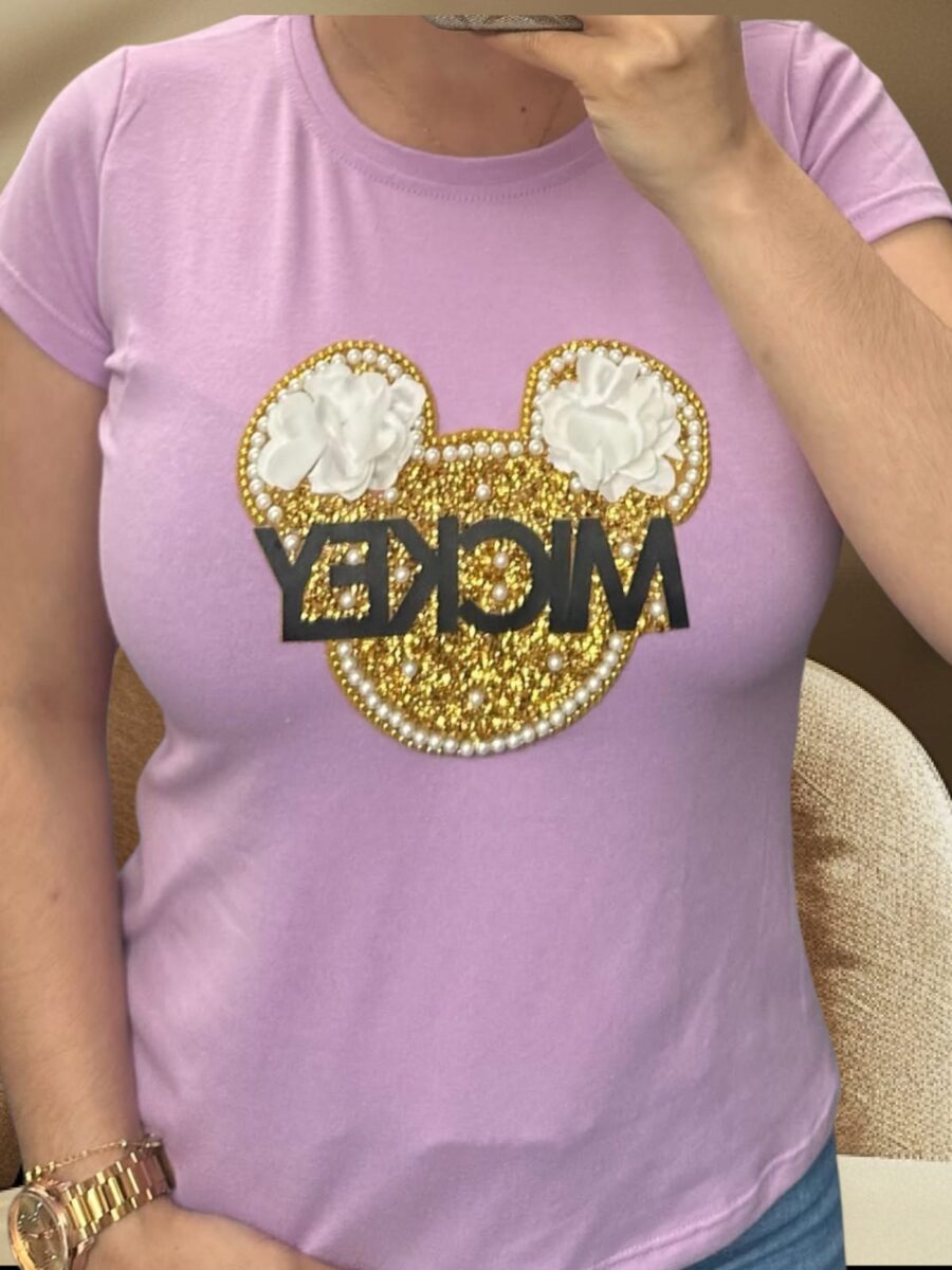 Camiseta con estampado dorado de Mickey - Image 2