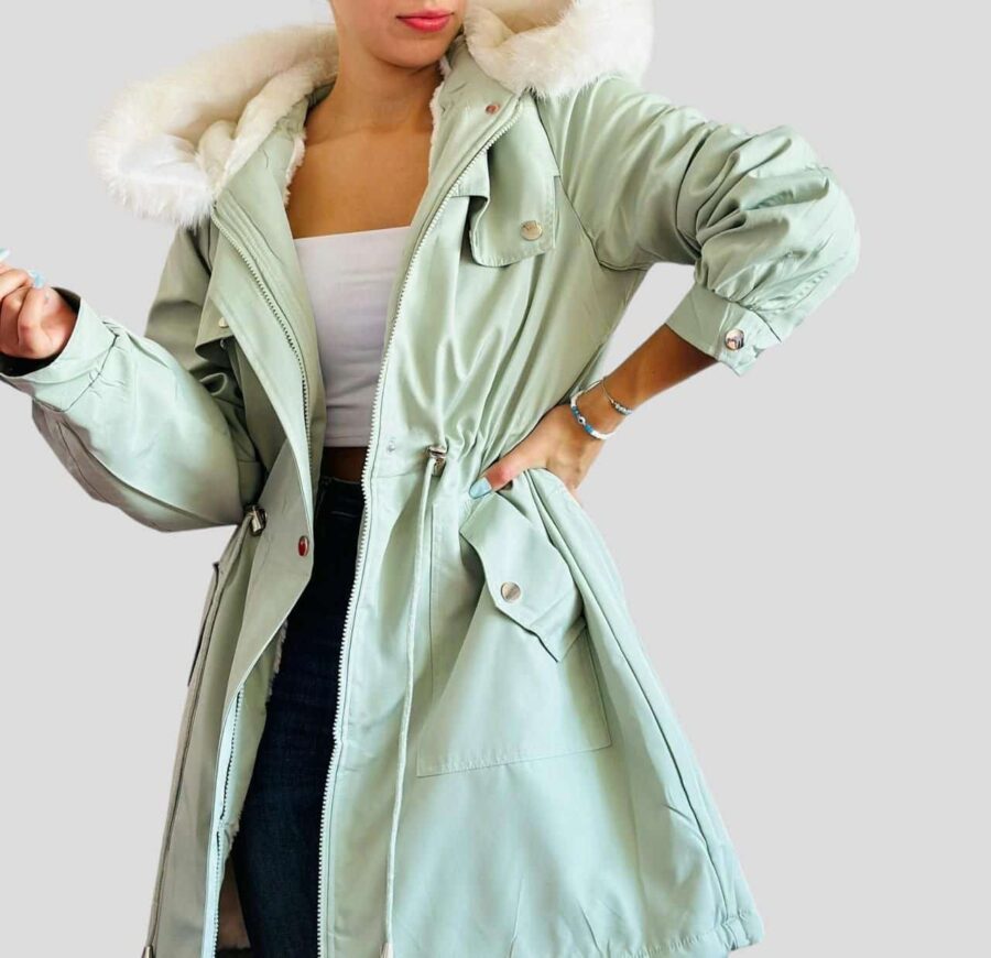 Chaqueta larga con interior afelpado - Image 3