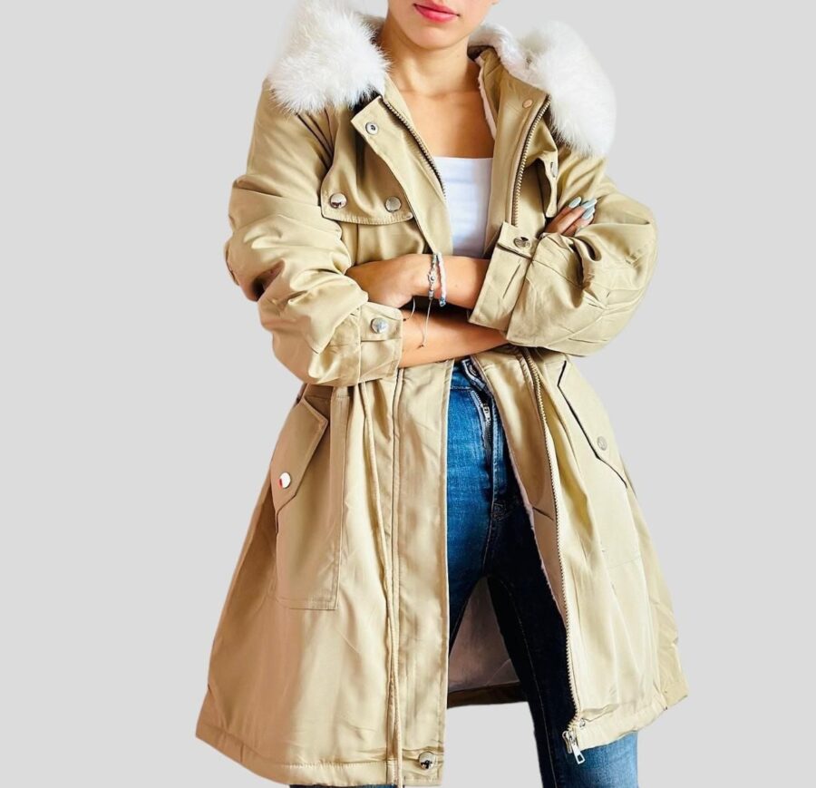 Chaqueta larga con interior afelpado - Image 2