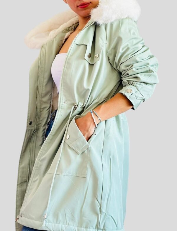 Chaqueta larga con interior afelpado