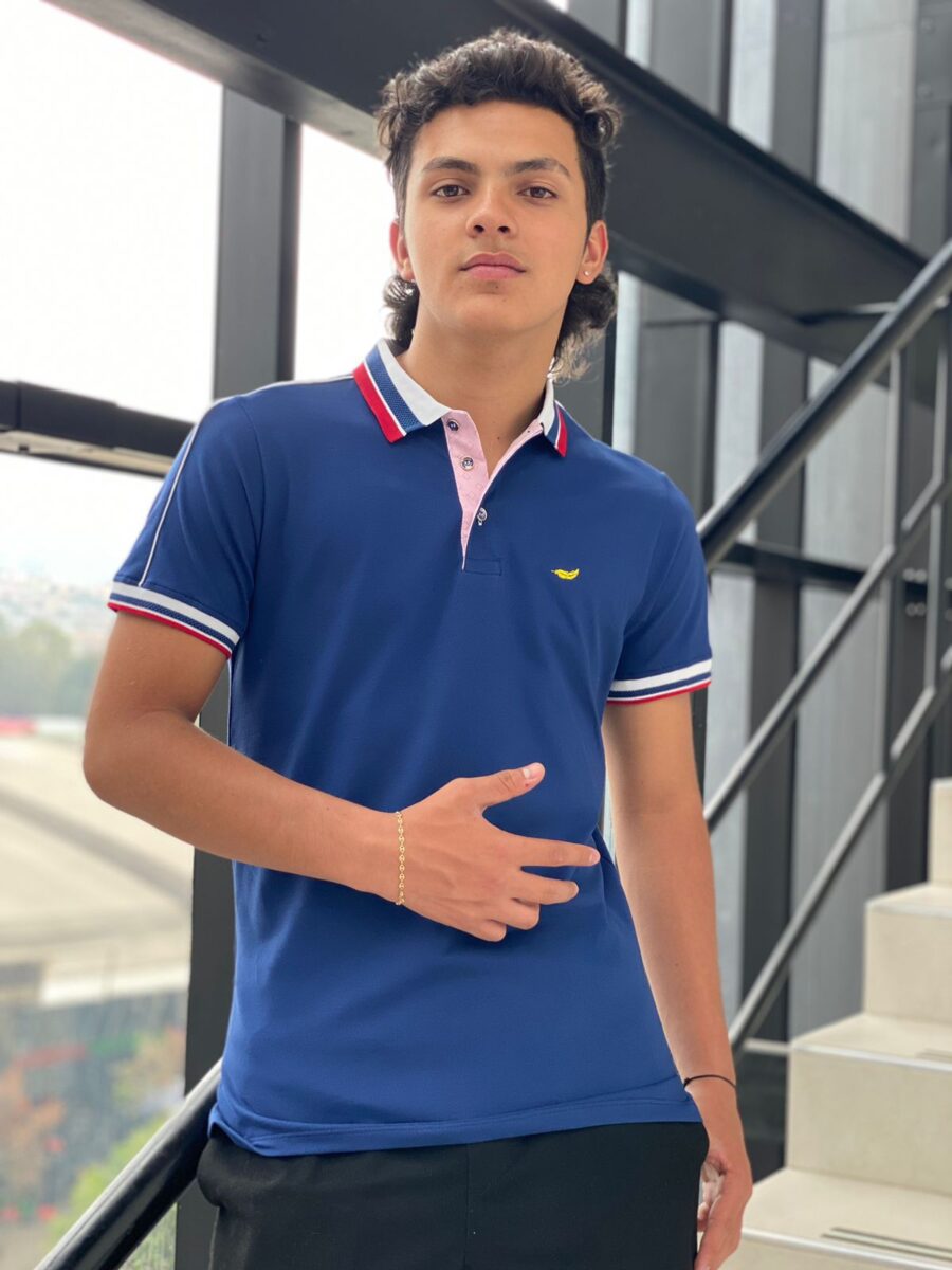 Camiseta en cuello polo con lineas - Image 6