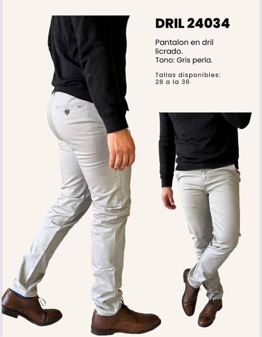 Pantalón ajustado en drill para hombre - Image 5