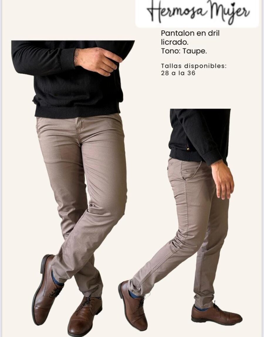 Pantalón ajustado en drill para hombre - Image 2