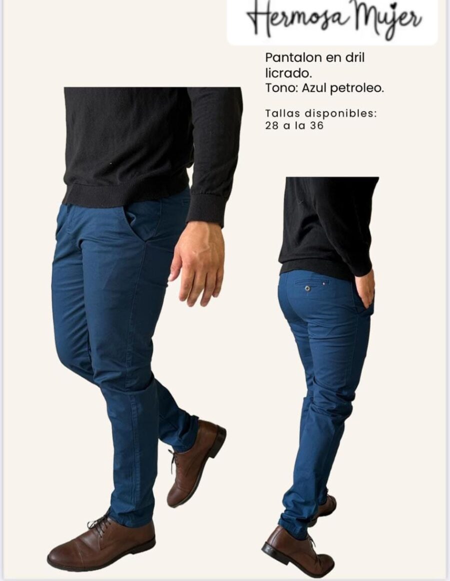 Pantalón ajustado en drill para hombre - Image 4