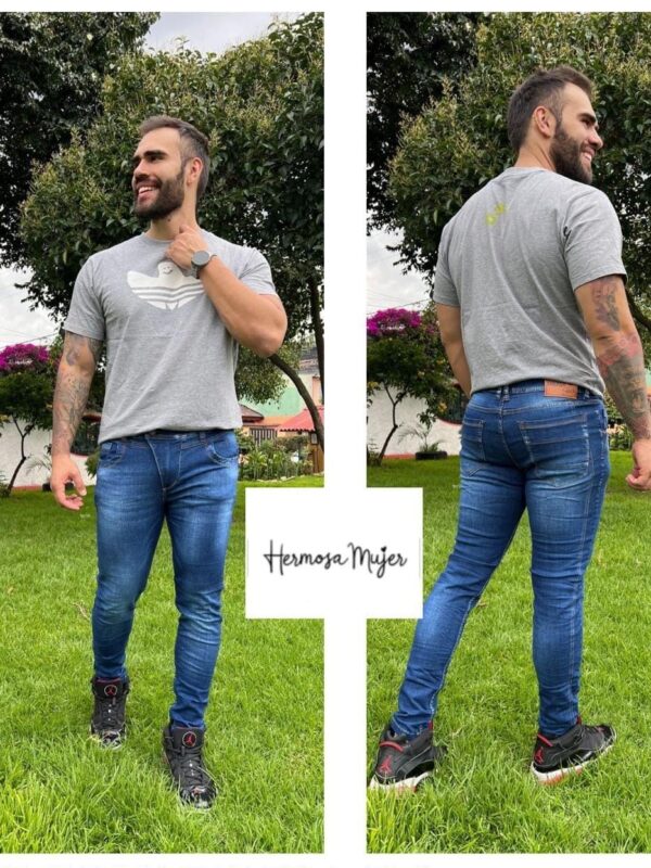 Jean para hombre skinny con toques de desgaste