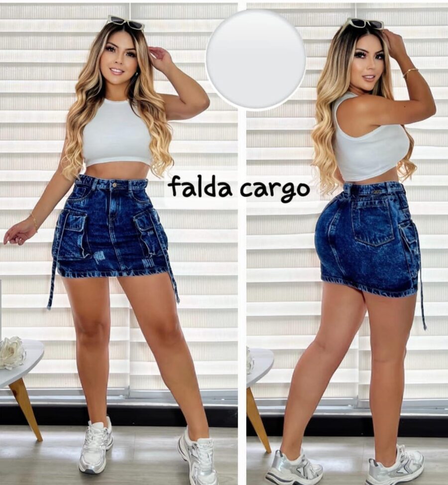 Falda cargo en mezclilla - Image 2
