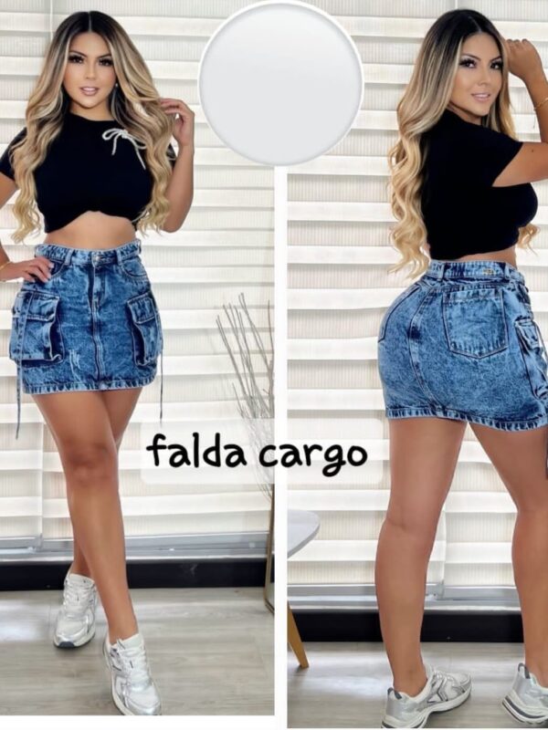 Falda cargo en mezclilla