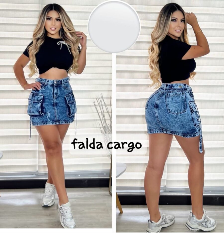 Falda cargo en mezclilla