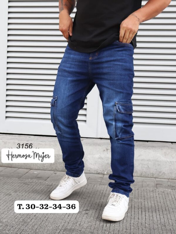 Jean para hombre bota recta tipo cargo