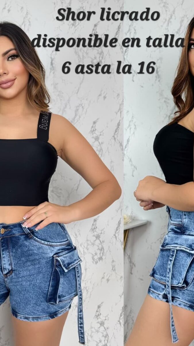 Short para mujer tipo cargo con bolsillos y tiras