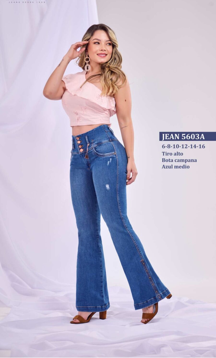 Jean push up con campana con 4 botones - Image 4