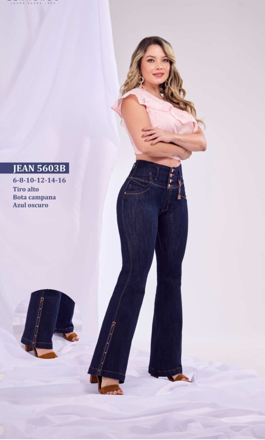 Jean push up con campana con 4 botones - Image 2