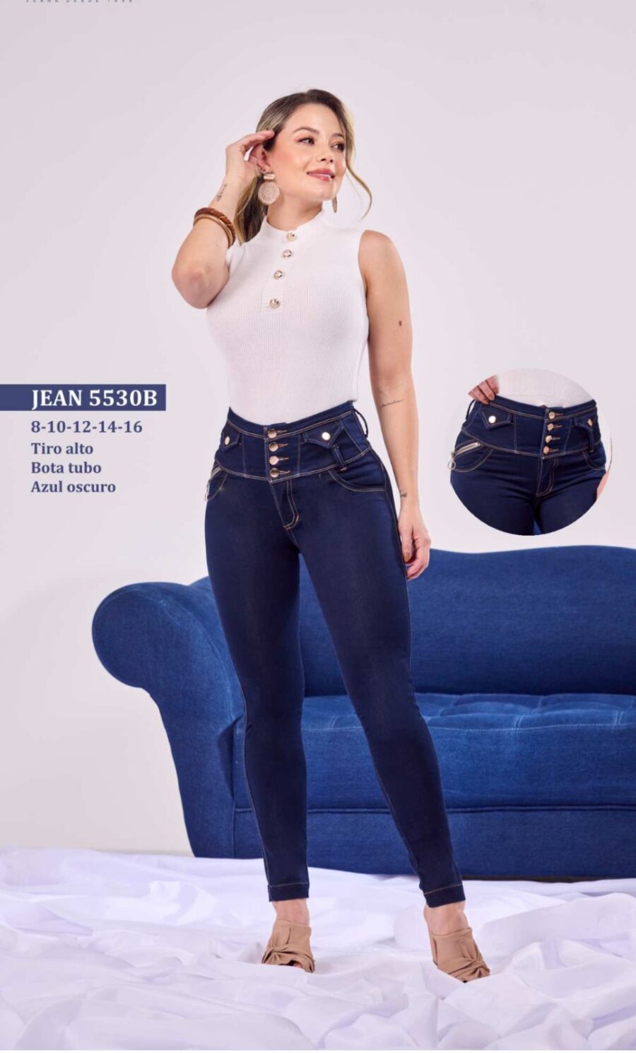 Skinny jean push up con bota tubo - Image 3