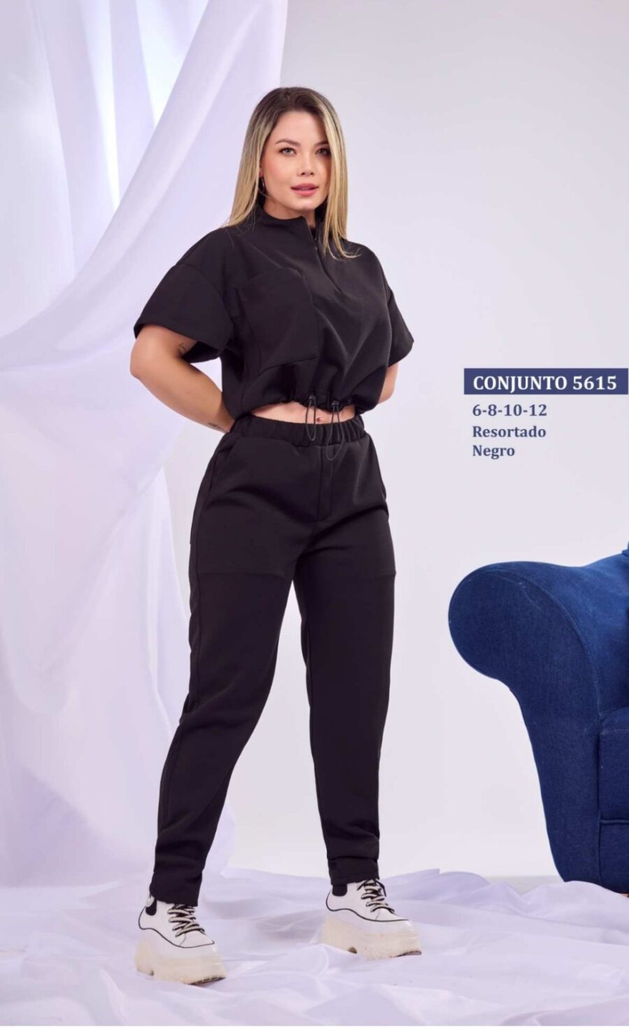 Conjunto deportivo con blusa con resorte y pantalon - Image 2