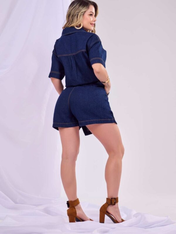 Conjunto de falda short azul oscuro