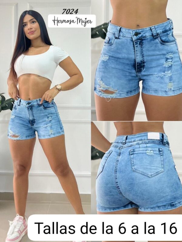 Short para mujer corto con rotos en mezclilla
