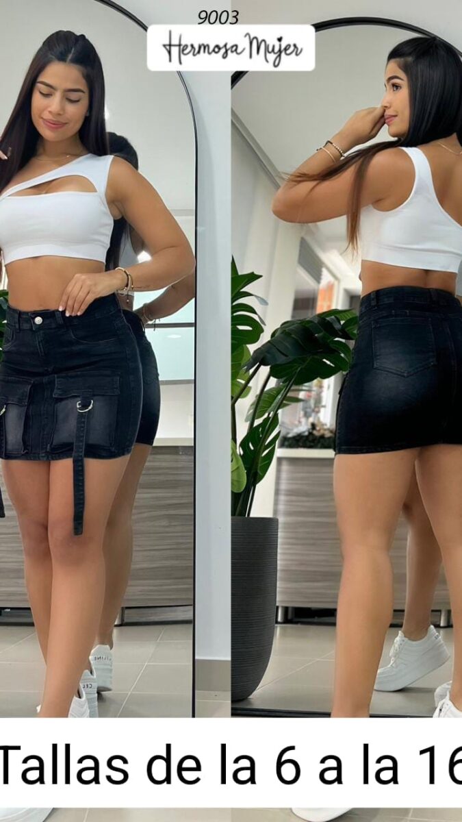 Falda corta tipo cargo