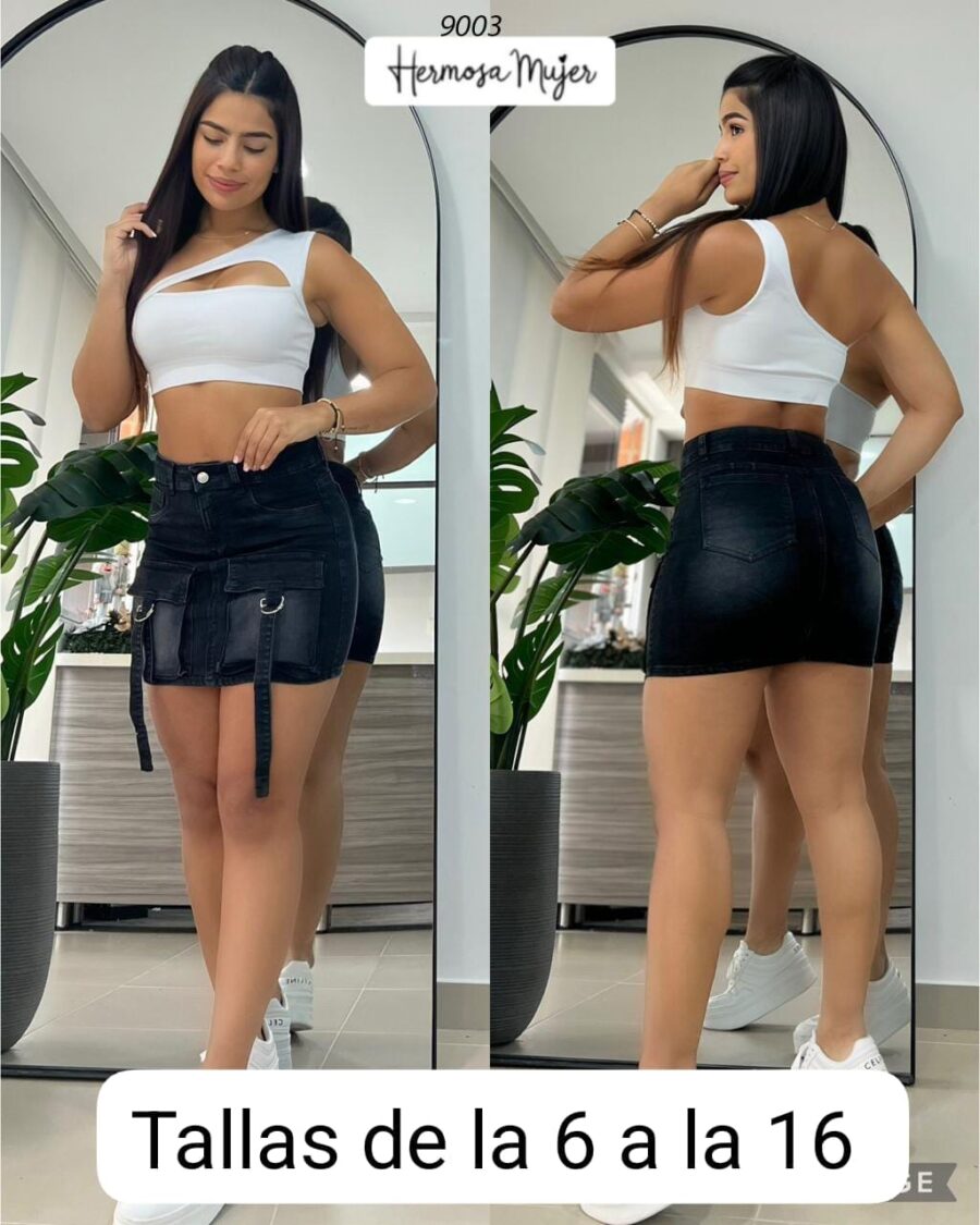 Falda corta tipo cargo