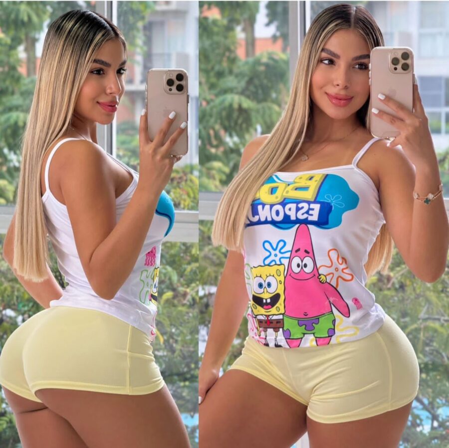 Pijama para mujer short con estampado de Bob Esponja