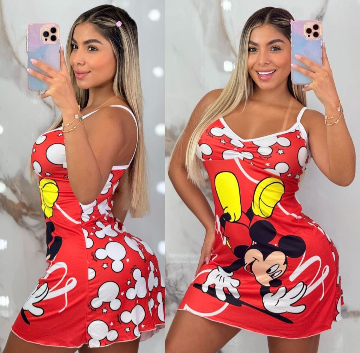 Pijama bata para mujer con estampado de Mickey