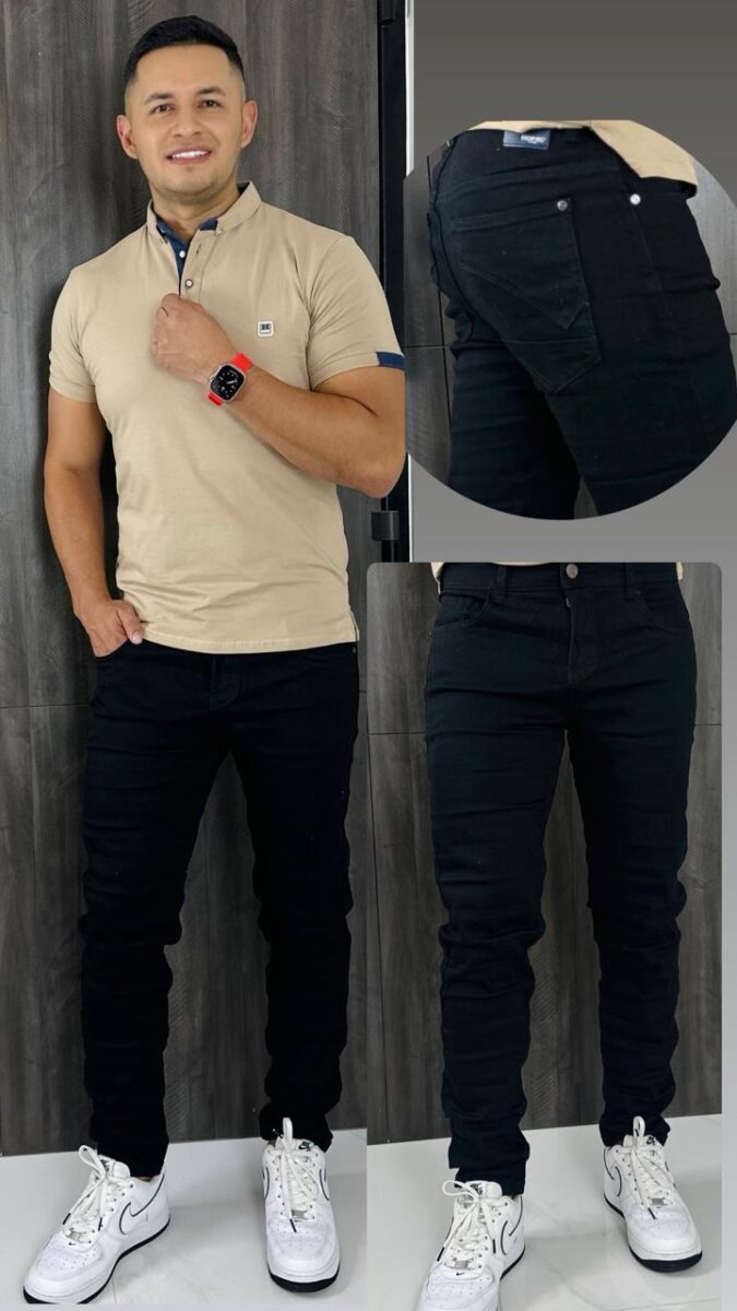 Jean slim fit negro para hombre