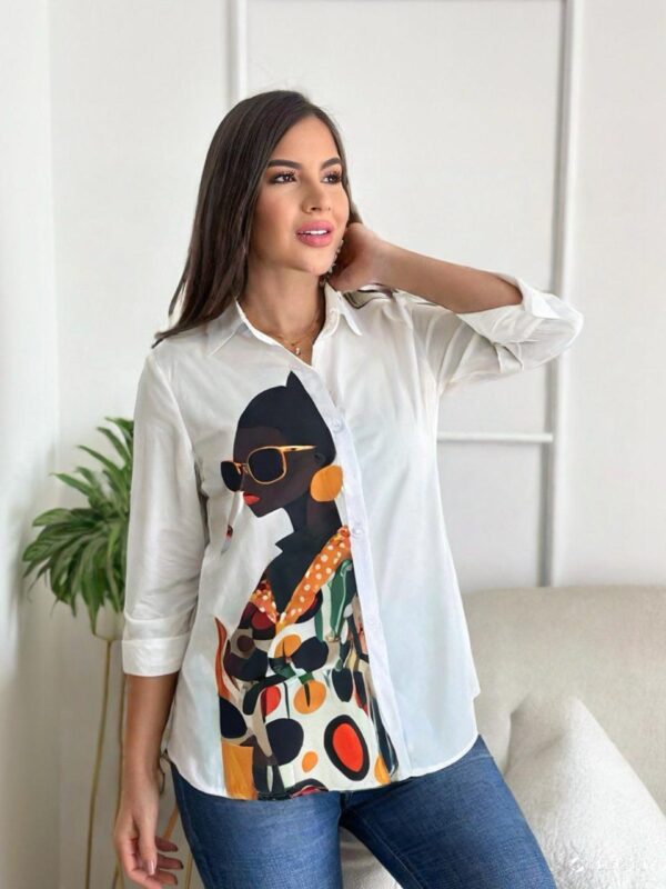 Blusa larga con estampado de mujer talla unica para mujer