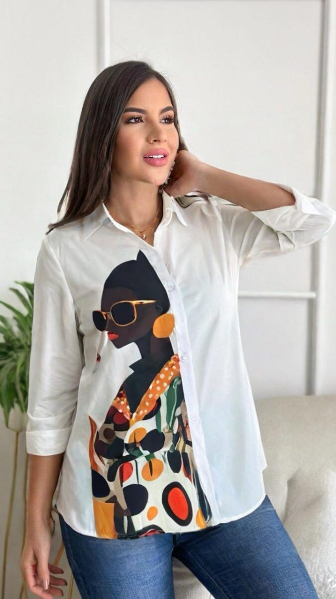 Blusa larga con estampado de mujer talla unica para mujer