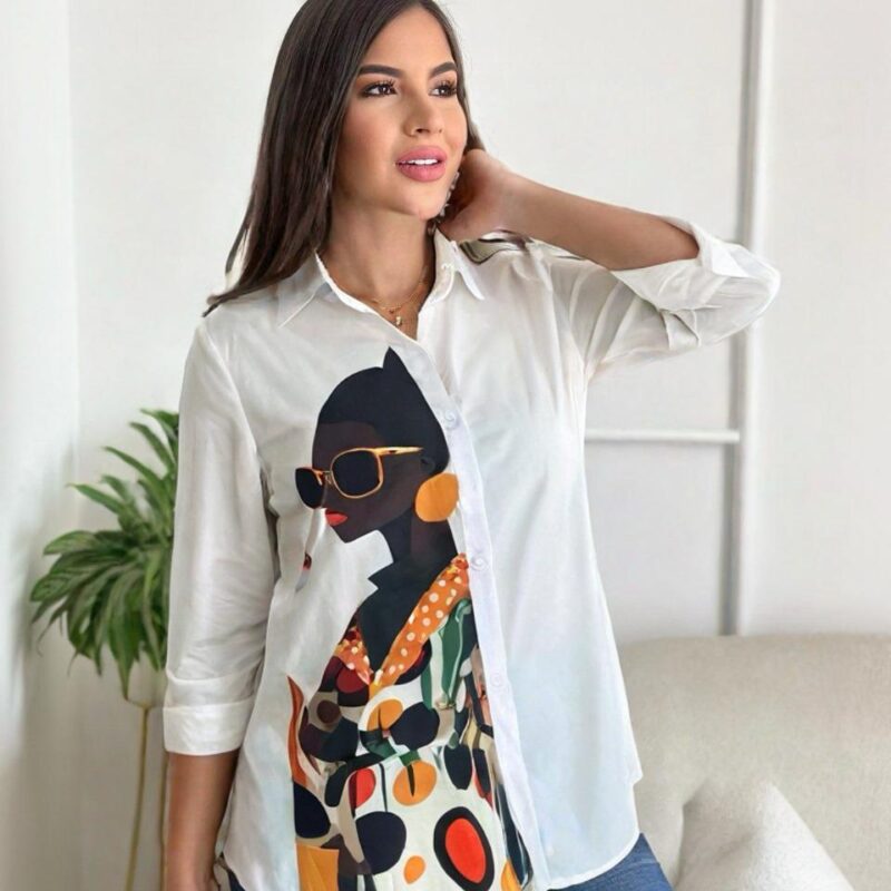 Blusa larga con estampado de mujer talla unica para mujer